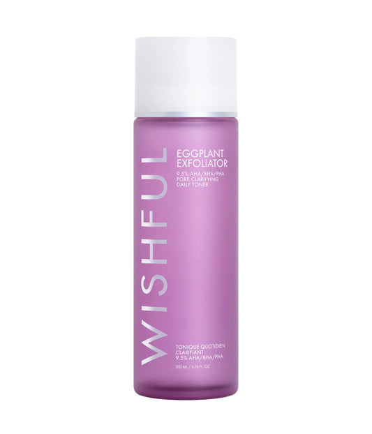 WISHFUL Eggplant Exfoliator: 9.5% AHA, BHA & PHA Pore Clarifying Daily Toner